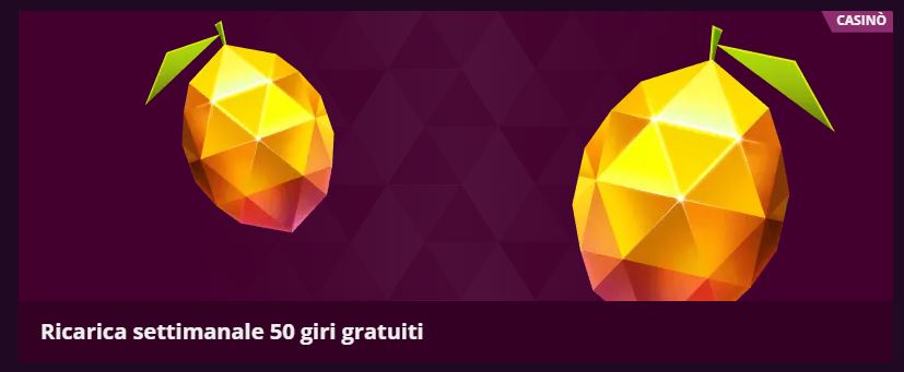 Ottieni 50 giri gratuiti con ricarica settimanale casino